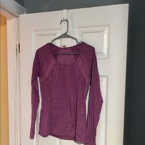 Purple Fitted Long Sleeve Blouse